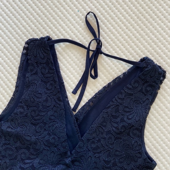 Lipsy London, UK 8/US 4, Navy Blue Glitter Dress - Picture 2 of 3